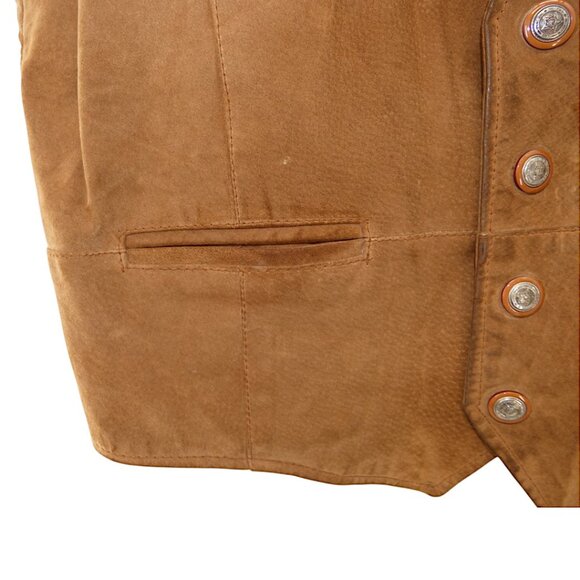 Global Identity G III Men's Thrashed Rugged Western Leather Suede Cowboy XL Vest - Picture 6 of 14